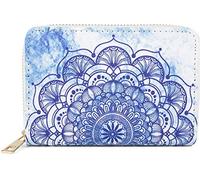 styleBREAKER Petite Bourse pour Dames avec Motif coloré de Mandala, Style Ethno, Fermeture à glissière, Portefeuille 02040149, Couleur:Blanc-Bleu foncé-Bleu