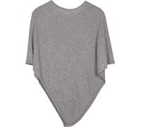 styleBREAKER Poncho doux en maille fine de couleur unie, col rond, femme 08010042, couleur:Gris
