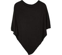 styleBREAKER Poncho doux en maille fine de couleur unie, col rond, femme 08010042, couleur:Noir