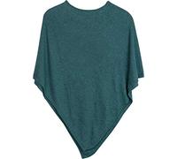 styleBREAKER Poncho doux en maille fine de couleur unie, col rond, femme 08010042, couleur:Pétrole