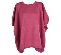 styleBREAKER Poncho en maille fine pour femme de fabrication italienne avec coupe surdimensionnée, cape à manches courtes avec large col rond et matériau doux, facile d'entretien et polyvalent