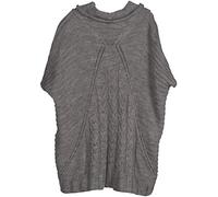 styleBREAKER Poncho en maille torsadée pour femme avec col châle | Cape dhiver douce, taille unique, larges emmanchures, coupe flatteuse, longueur dos 67 cm.