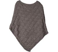 styleBREAKER Poncho Femme Grosse Maille torsadée col Rond | Poncho triangulaire, longueur dos 80cm, élastique, taille unique, toucher doux, matière chaude, sans manches.