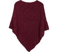 styleBREAKER Poncho Femme Grosse Maille torsadée col Rond | Poncho triangulaire, longueur dos 80cm, élastique, taille unique, toucher doux, matière chaude, sans manches.