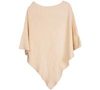 styleBREAKER Poncho Femme Maille Fine Motif Damier,Crème