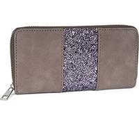 styleBREAKER Portefeuille avec rayures à paillettes sur tout le pourtour, fermeture éclair, porte-monnaie pour femme 02040056, Taille unique, Moderne