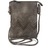 styleBREAKER Sac à bandoulière mini pour femme avec découpes en zigzag et clous, sac à épaule, sac à main, sac 02012211, couleur:Gris foncé