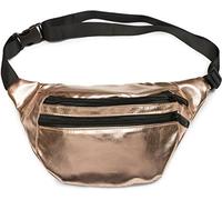 styleBREAKER Sac Banane Aspect métallisé et Fermeture à glissière, Sacoche de Ceinture, Poche Ventrale, Femmes 02012243, Couleur:Or Rose