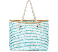 styleBREAKER Sac de plage XXL femme rayures pastèque | Sac 59x38x15 cm, compartiment zippé, poche intérieure latérale, anses en corde robuste.