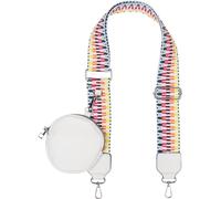 styleBREAKER Sangle d'épaule réglable avec motif en zigzag et petit porte-monnaie, courroie de sac interchangeable, dragonne pour téléphone 02013036, couleur:Blanc