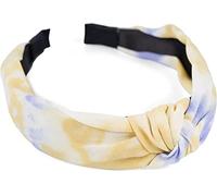 styleBREAKER Serre-tête femme en tissu avec motif batik coloré, noeud torsadé, bandeau, ornement de cheveux 04027046, couleur:Jaune-violet
