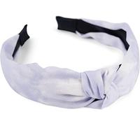 styleBREAKER Serre-tête femme en tissu avec motif batik coloré, noeud torsadé, bandeau, ornement de cheveux 04027046, couleur:Blanc-Lilas