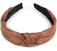 styleBREAKER serre-tête pour femmes avec noeud aspect similicuir, bandeau de style rétro, Bandeau 04026046, couleur:Cognac