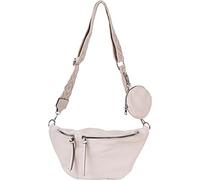 styleBREAKER Set de sacs à bandoulière pour femme en forme de demi-lune 3 pièces, bandoulière à motifs, porte-clés, bourse 02012398, Rose poudré, Taille unique