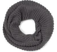 styleBREAKER Snood en maille fine unisexe | Col doux et extensible à fines côtes pour l’hiver | Tour de cou chaud pour femmes et hommes, Gris foncé