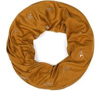 styleBREAKER: snood rond avec strass et paillettes, écharpe, tissu, femmes 01017075, couleur:Cognac