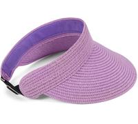 styleBREAKER Visière Femme en Paille de Papier Chapeau de Soleil | Visière légère à large bord, bandeau élastique réglable, tour de tête 54-58 cm.