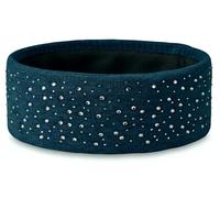 styleBREAKER Women’s winter headband with rhinestones | Warm fleece lining | Elastic fine knit lined hair band | Sparkling accessory for cold days,Pétrole-bleu