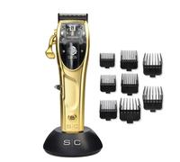 Tondeuse à Cheveux Professionnelle Homme Stylecraft Saber by Gamma Più, Clipper avec Moteur Brushless 6 Heures d'autonomie sans fil, Lame Réglable, 8 Peignes, Support Lame, Corps en Métal