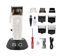 Stylecraft Saber 2.0 Clipper Professionnel Tondeuse à Cheveux Homme avec Moteur Brushless Eon, Lame Réglable 120 Min d'Autonomie sans Fil Corps Métal, Câble USB Type-C (Blanc)