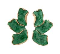 StyleJella Boucles d'oreilles irrégulières pour femme - Design unique de pétales en alliage avec émail, grand bijou tendance, boucles d'oreilles florales en émail tendance, parfaites pour un bal de