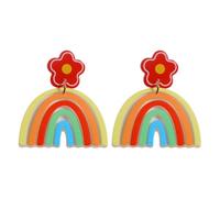 StyleJella Boucles d'oreilles pendantes bohème arc-en-ciel pour femme - Tendance faites à la main - Boucles d'oreilles pendantes légères à franges style bohème - Accessoires de bijoux cadeau