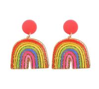 StyleJella Boucles d'oreilles pendantes bohème arc-en-ciel pour femme - Tendance faites à la main - Boucles d'oreilles pendantes légères à franges style bohème - Accessoires de bijoux cadeau
