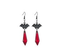 StyleJella Boucles d'oreilles pendantes en forme de chauve-souris gothique en cristal noir pour Halloween, cosplay, vacances, cadeau, Laiton, Pas de gemme