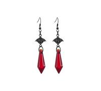 StyleJella Boucles d'oreilles pendantes en forme de chauve-souris gothique en cristal noir pour Halloween, cosplay, vacances, cadeau, Laiton, Pas de gemme