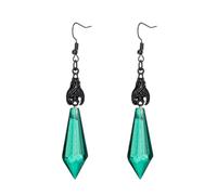 StyleJella Boucles d'oreilles pendantes en forme de chauve-souris gothique en cristal noir pour Halloween, cosplay, vacances, cadeau, Laiton, Pas de gemme