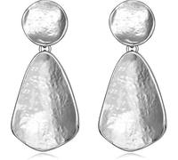 StyleJella Boucles d'oreilles pendantes plaquées or 18 carats pour femme - Boucles d'oreilles pendantes géométriques épaisses avec bijoux tendance en or et argent bicolore, Zinc, Pas de gemme