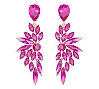 StyleJella Grandes boucles d'oreilles pendantes en forme de larme en cristal pour femme avec strass pour mariage, bal de fin d'année, bijoux, Acier inoxydable, Pas de gemme