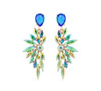 StyleJella Grandes boucles d'oreilles pendantes en forme de larme en cristal pour femme avec strass pour mariage, bal de fin d'année, bijoux, Acier inoxydable, Pas de gemme