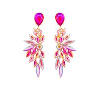 StyleJella Grandes boucles d'oreilles pendantes en forme de larme en cristal pour femme avec strass pour mariage, bal de fin d'année, bijoux, Acier inoxydable, Pas de gemme