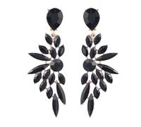 StyleJella Grandes boucles d'oreilles pendantes en forme de larme en cristal pour femme avec strass pour mariage, bal de fin d'année, bijoux, Acier inoxydable, Pas de gemme