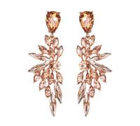StyleJella Grandes boucles d'oreilles pendantes en forme de larme en cristal pour femme avec strass pour mariage, bal de fin d'année, bijoux, Acier inoxydable, Pas de gemme