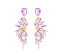 StyleJella Grandes boucles d'oreilles pendantes en forme de larme en cristal pour femme avec strass pour mariage, bal de fin d'année, bijoux, Acier inoxydable, Pas de gemme
