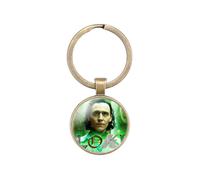 (StyleM) Porte-clés Loki avec pierre du temps, style vintage, matériau mixte durable