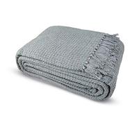 StylemyBedroom 100% Coton Tissé Nid d'abeille Gaufre Canapé/Dessus Lit - Gris, 180cm X 254cm (70" X 100 ")