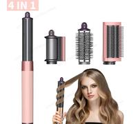 Styler À Air Chaud 6 En 1 Et Brosse Sèche-Cheveux,Ensemble Multi-Cheveux Avec Bigoudi À Enroulement Automatique,Outils De Coiffure,Cadeau Pour Femmes/Belle.Hs Pink 4 In 1.