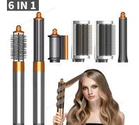 Styler À Air Chaud 6 En 1 Et Brosse Sèche-Cheveux,Ensemble Multi-Cheveux Avec Bigoudi À Enroulement Automatique,Outils De Coiffure,Cadeau Pour Femmes/Belle.Hs Gray 6 In 1.