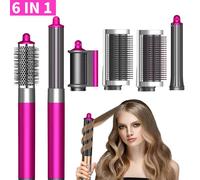 Styler À Air Chaud 6 En 1 Et Brosse Sèche-Cheveux,Ensemble Multi-Cheveux Avec Bigoudi À Enroulement Automatique,Outils De Coiffure,Cadeau Pour Femmes/Belle.Hs Rose 6 In 1.