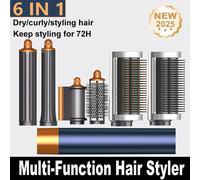 Styler à air chaud professionnel 6 en 1, ions négatifs, ensemble de coiffure multi-usages pour des boucles automatiques, outils de coiffage, meilleur cadeau pour les femmes HS Cyan 6 IN 1