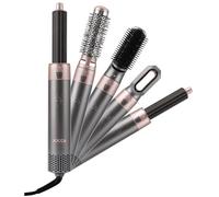 Jocca Brosse Chauffante 5 en 1, 800-1000W, Multifonction : Sèche-Cheveux, Lisseur, Boucleur et Volumateur, Cinq Accessoires Interchangeables, Étui Premium Inclus