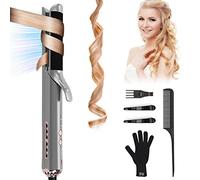 Styler de Flux d'Air Lisseur Boucleur Cheveux 2 en 1 PARWIN PRO BEAUTY Fer à Lisser avec Ventilateur Frais, 130-220 ℃, avec écran LED, Gris + Violet Taille standard
