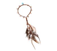 Styles bandeau à plumes à franges bandeau à pendentif en corde de perles pour femmes et adolescents fêtes à thème et couvre-chef ethnique de voyage
