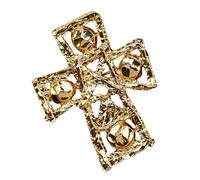 Styles Broche d ' amour en forme de croix ajourée en cuivre plaqué or pour, chemisier, veste, écharpe, accessoire cœur français en laiton plaqué or, élégant minimaliste, accessoire de poitrine