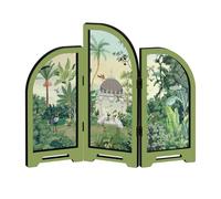 Styles Chinois rétro 3 Panneaux Minis paravent de Bureau Ornement Feng Shui pour la décoration intérieure Oriental Minis paravent de Bureau