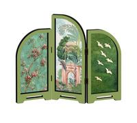 Styles Chinois rétro 3 Panneaux Minis paravent de Bureau Ornement Feng Shui pour la décoration intérieure Oriental Minis paravent de Bureau