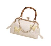 Styles Chinois Rétro Sac À Main Brodé Pour Femmes Et Filles Avec Sangle De Chaîne Élégant Sacs À Bandoulière Croisée Sac À Main Chinois, blanc, Mass Beauty